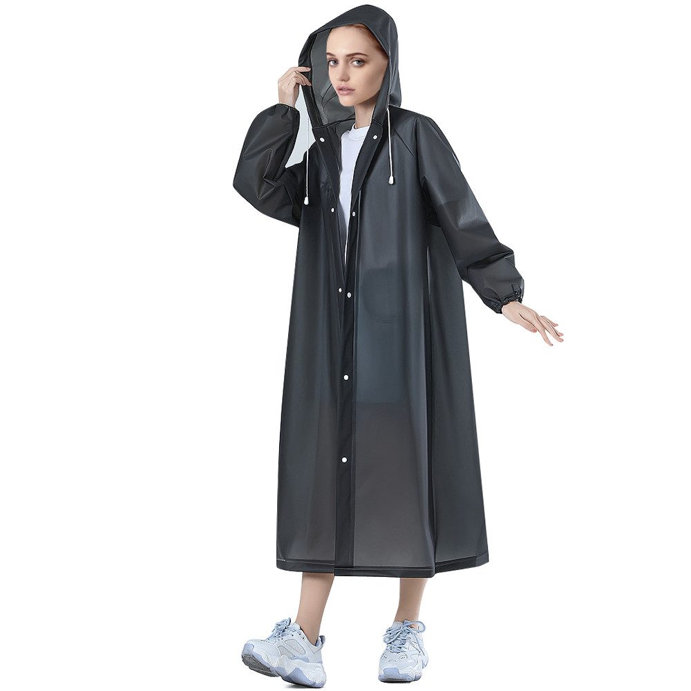 ZEUOPQ Regenmantel Regenmantel Wiederverwendbar Regenmantel Regenponcho mit Kaputze (verdickte design verlängert,um die Füße zu bedecken) EVA wasserdichte Gewebe, verstärkten Knöpfe,elastische Manschetten