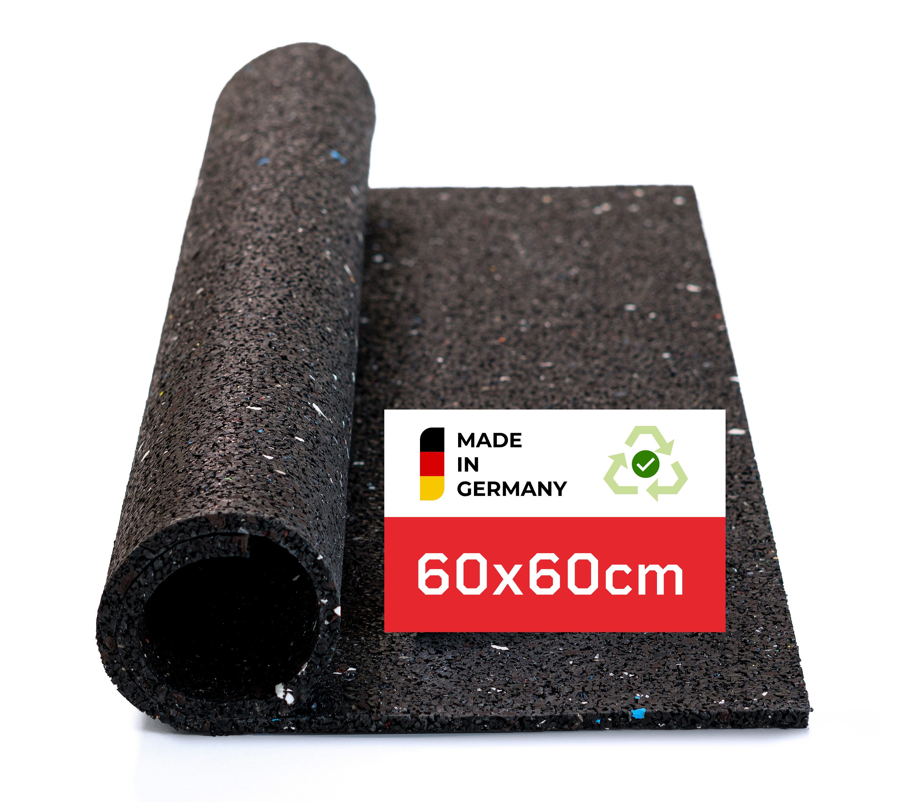 BAUHELD Antirutschmatte Waschmaschine [Made in Germany], 60x60 cm, Antivibrationsmatte, Schwingungsdämpfer, Waschmaschinenauflage, Rutschfeste Unterlage für Waschmaschinen, Trockner, Kühlschrank