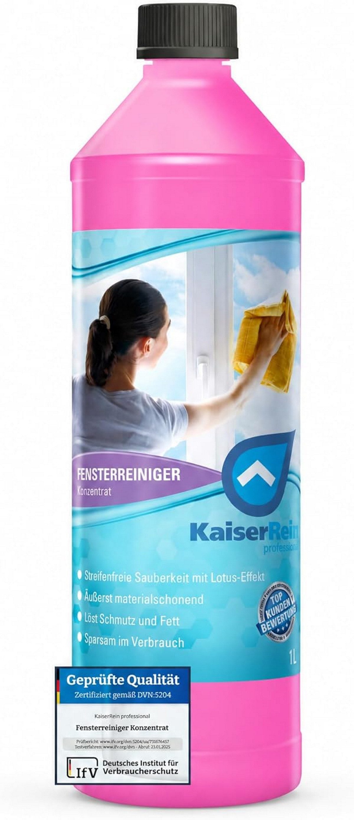 KaiserRein Fensterreiniger Konzentrat Glasreiniger (Hochkonzentrat, Streifenfrei, Antistatisch, Hohe Ergiebigkeit)