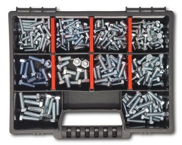 Schraubenbox24 Sechskantschraube Sortiment M4-M5-M6 // 8mm-20mm, (DIN 933 ISO 4017, 215 St., galvanisch verzinkt), 215 Stück Sechskantschrauben