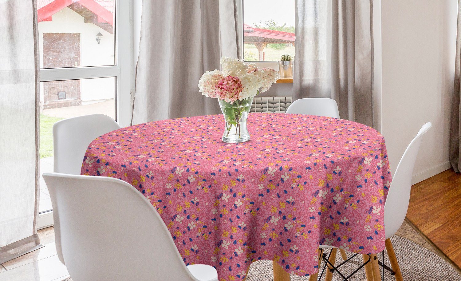 Tischdecke Tischdecke Esszimmer Blumen von Blumen Clutter Küche Dekoration, Abdeckung für Abakuhaus Kreis