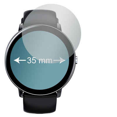 SLABO Schutzfolie 4 x Displayschutzfolie No Reflexion, Armbanduhren Smartwatches (Kreisrund, Durchmesser: Ø 35 mm)