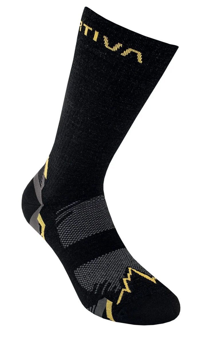 La Sportiva Wandersocken Hiking Socks (Merinowolle) schwarz/gelb - 1 Paar