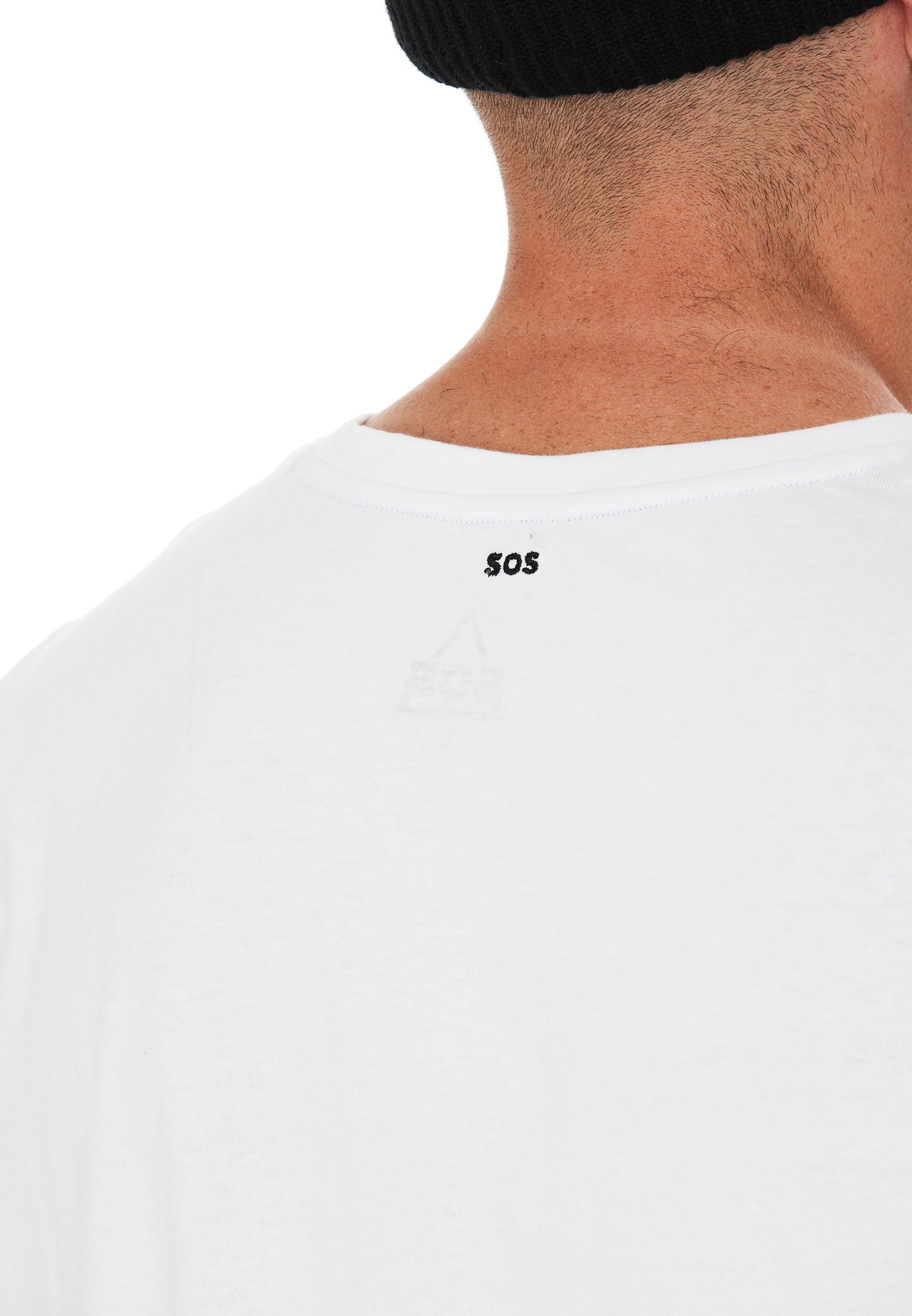 SOS T-Shirt Kobla (1-tlg) auf mit weiß der aufgesticktem Markenlogo Front