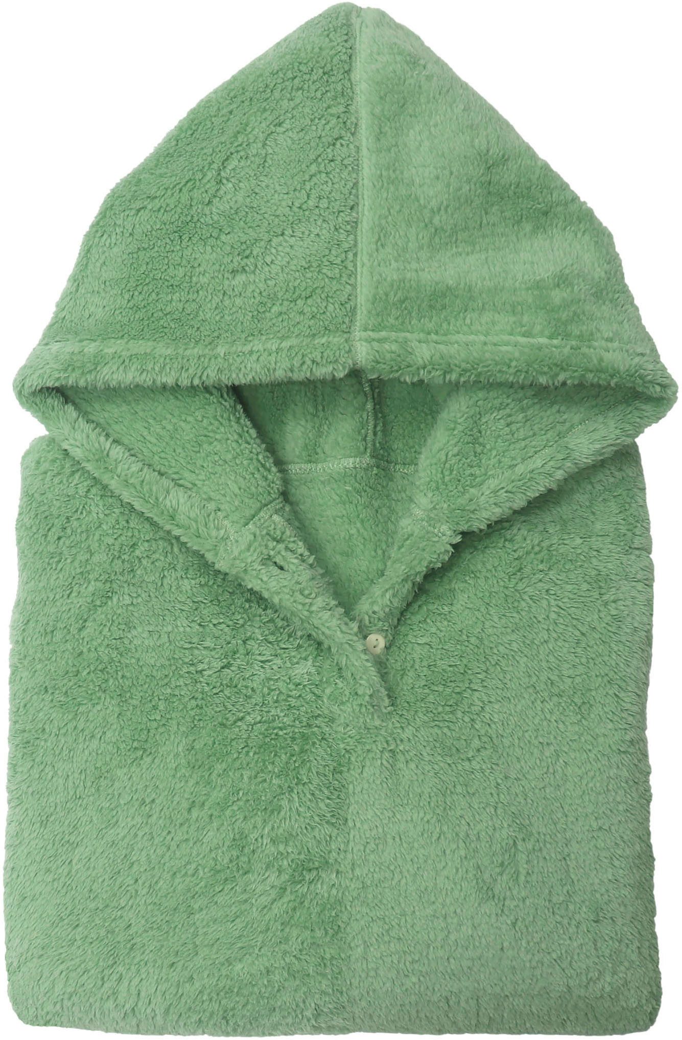 Castell - Markenbettwäsche Badeponcho Polar Bear, Kurzform, Kunstfaser, Kapuze, Knöpfe, Sherpa Teddy Fleece Hoodie, Kuschelhoodie, Kuscheldecke, weich+wärmend