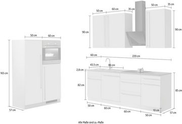 wiho Küchen Küchenzeile Chicago, mit E-Geräten, Gesamtbreite 330 cm