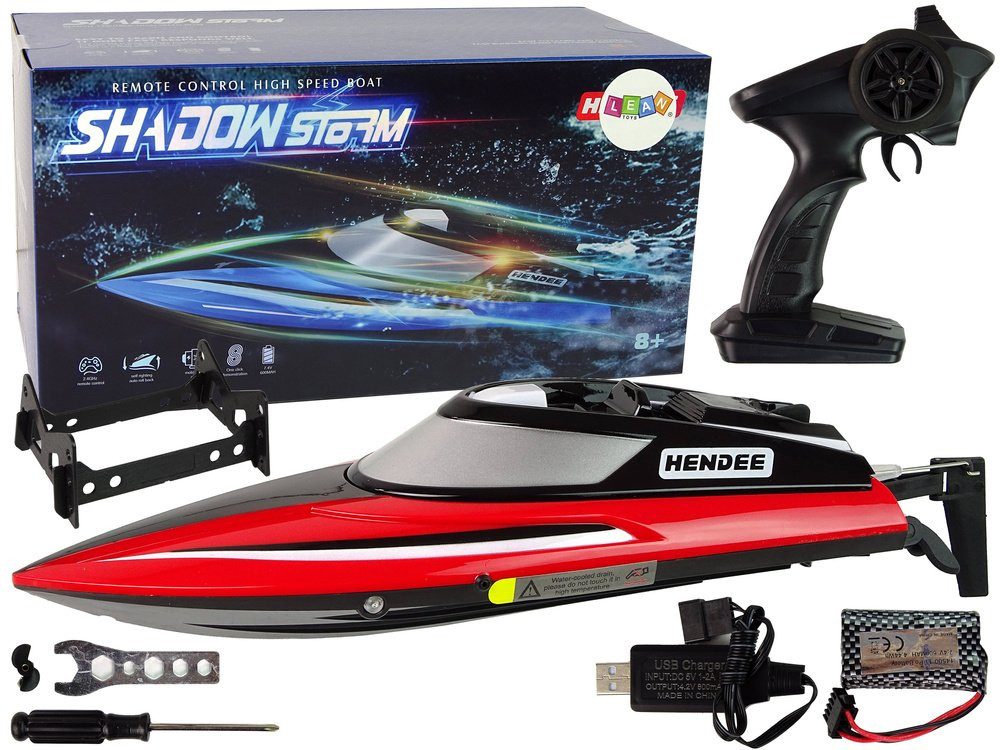Wisam RC-Auto R/C Ferngesteuertes Motorboot 2,4G Rot 20-25 KM/H