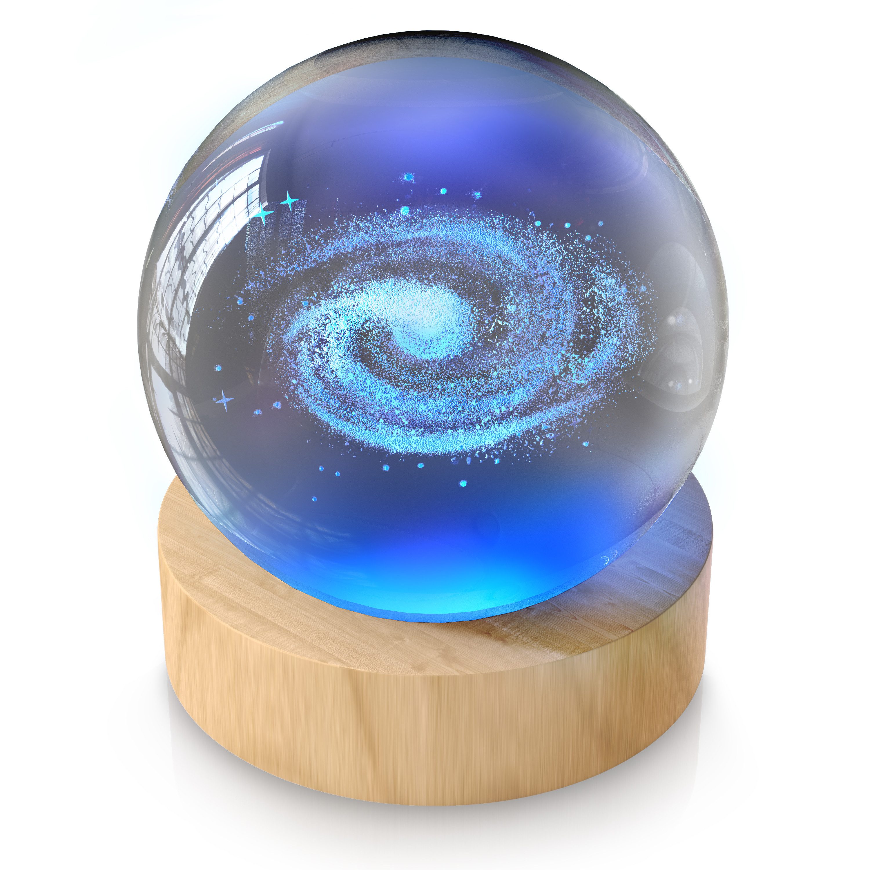 MyBeo LED Dekolicht 3D Glaskugel, Leuchtende Kristallkugel mit Gravur, Nach günstig online kaufen