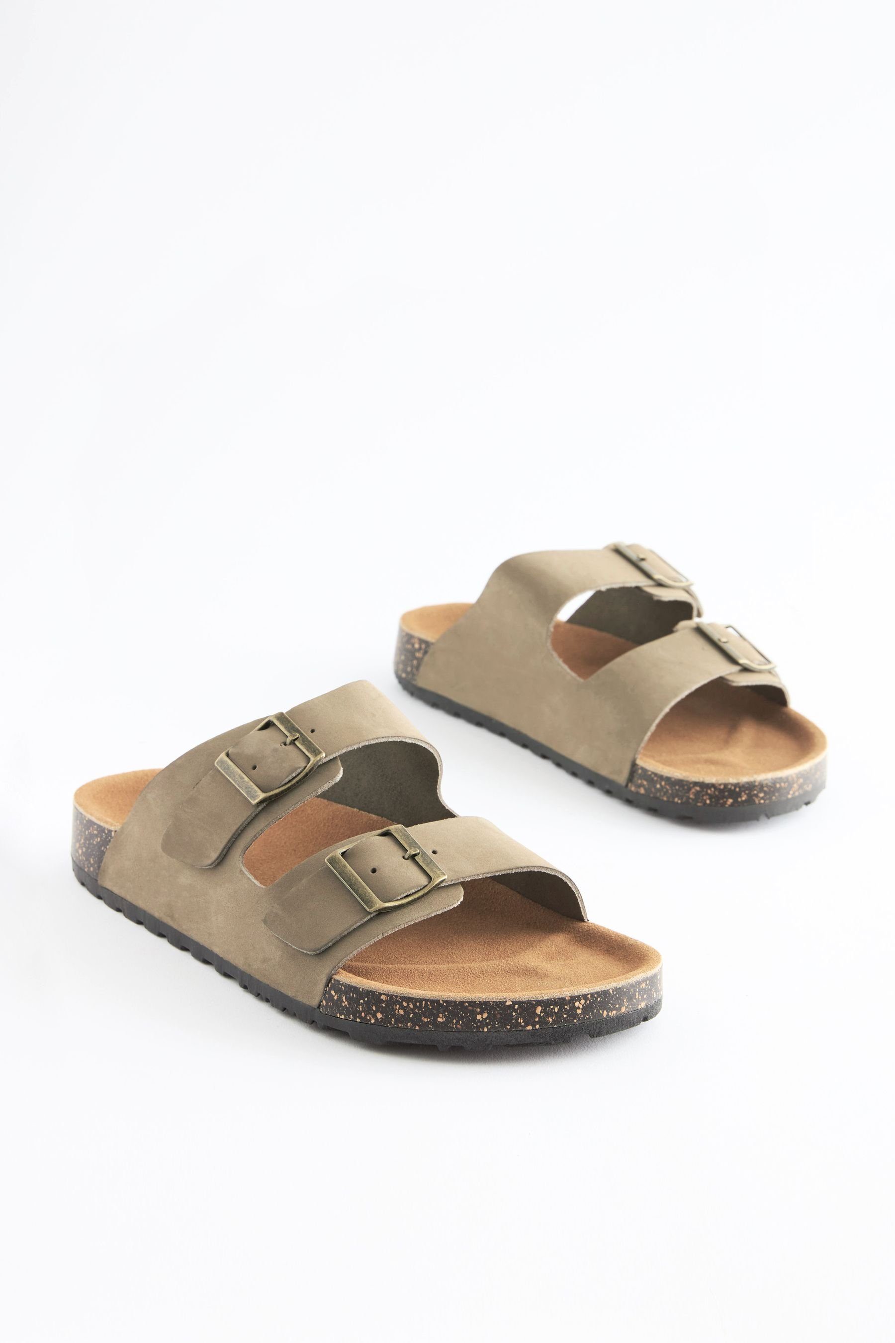Next Ledersandalen mit zwei Schnallen Pantolette günstig online kaufen