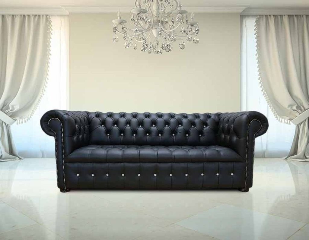 JVmoebel 3-Sitzer Chesterfield Couch Garnitur 3 Sitzer Klassisch 100% Leder  Sofort, Made in Europe