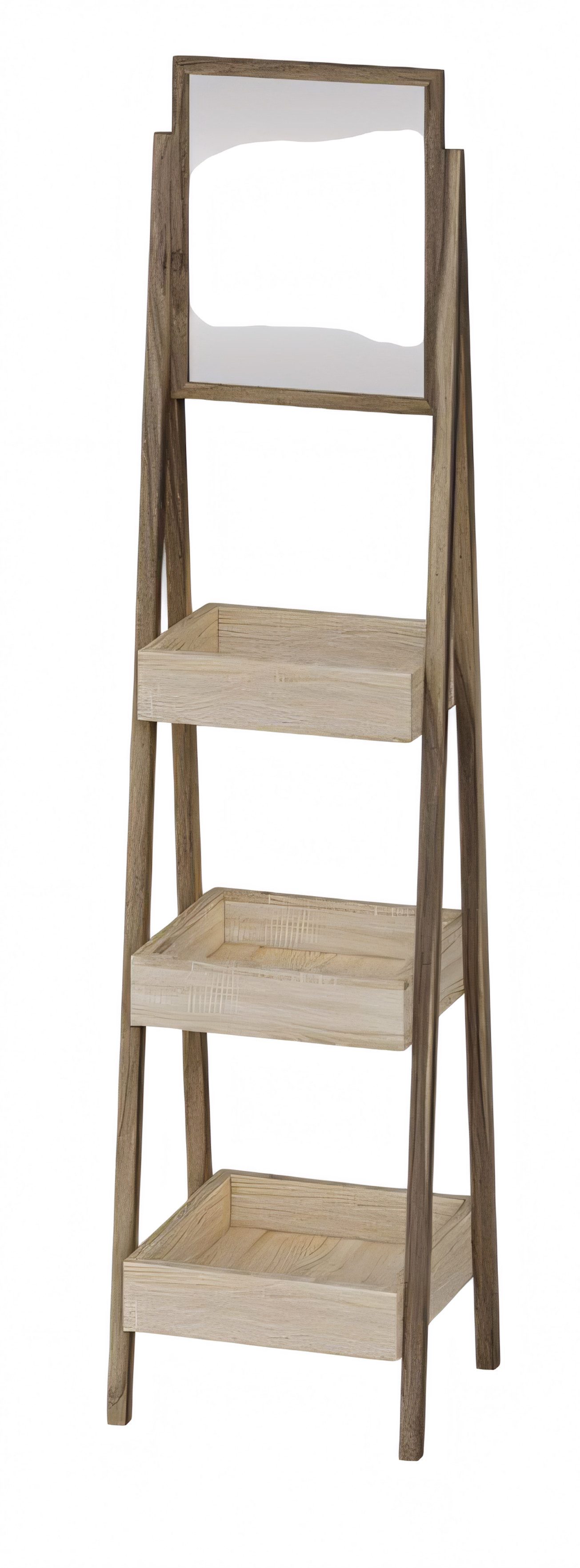 JVmoebel Standregal Holzregal mit Spiegel in Braun – Stilvolles Design für jeden Raum, 2-tlg., Made in Europe