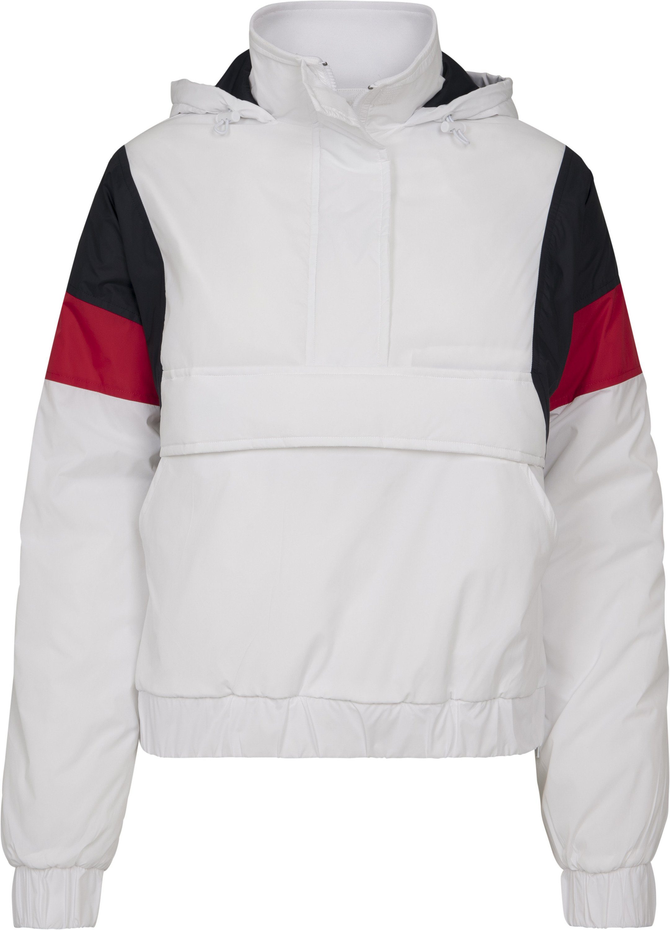 URBAN CLASSICS Outdoorjacke Padded Damen white/navy/firered Jacket Ladies 3-Tone (1-St) Over Pull