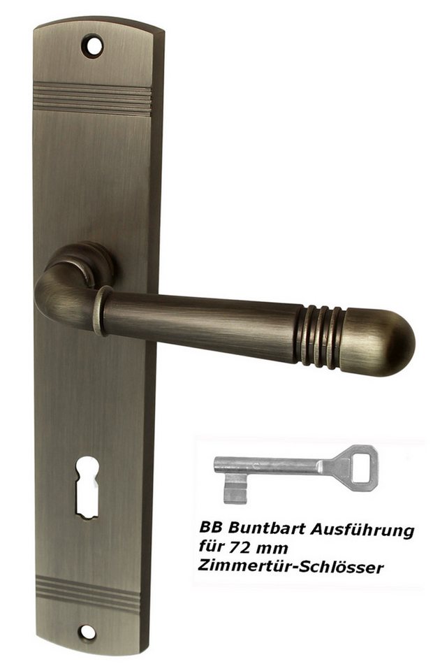 Thumbnail - Drückergarnitur Türbeschlag 1704 Helena LS BB Messing brüniert Türklinke, Drücker außen, Festdrehbar gelagert mit Rückho...
