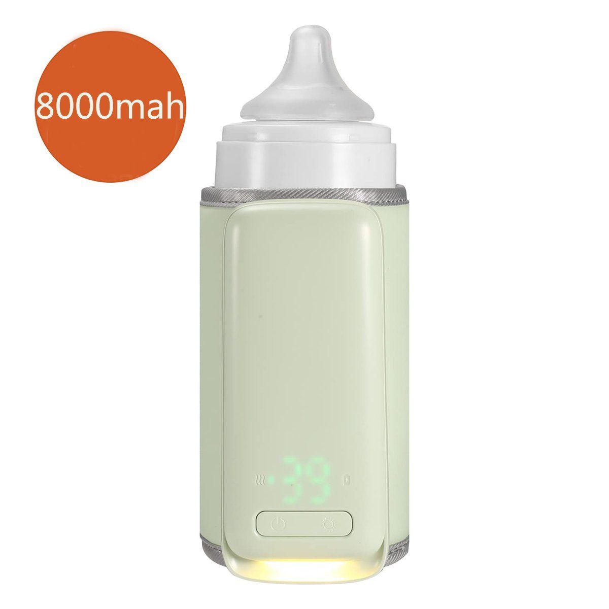 XDeer Babyflaschenwärmer Flaschenwärmer Babykostwärmer mit  temperaturanzeige Tragbarer, Babyflaschenwärmer Unterwegs für Muttermilch  oder Milchnahrung Grün