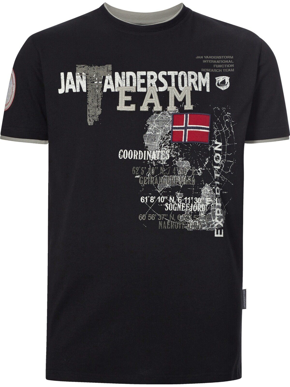 schwarz aus Vanderstorm robustem SÖLVE T-Shirt Jan Baumwolljersey