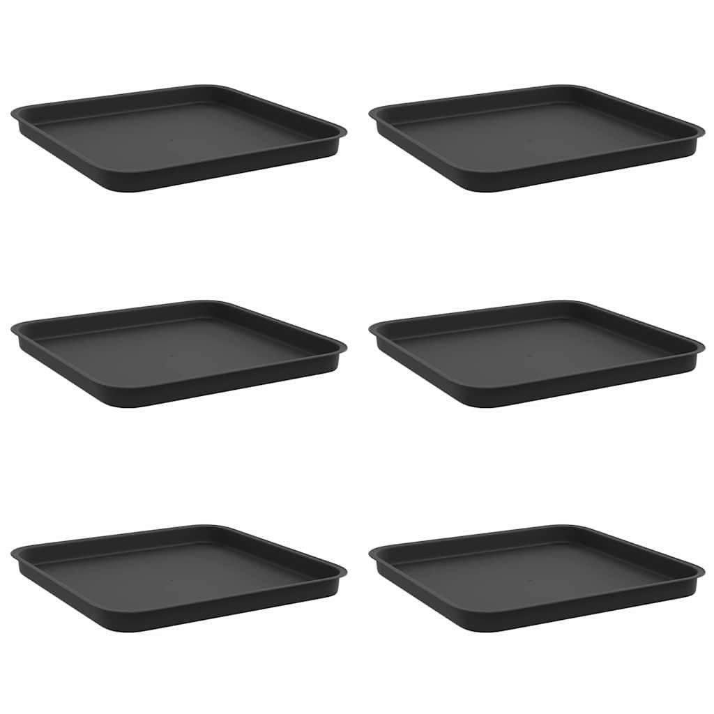 vidaXL Blumentopf Quadratisches Blumentablett 6 stk. Schwarz 32 x 32 x 2,5 cm (6 St)