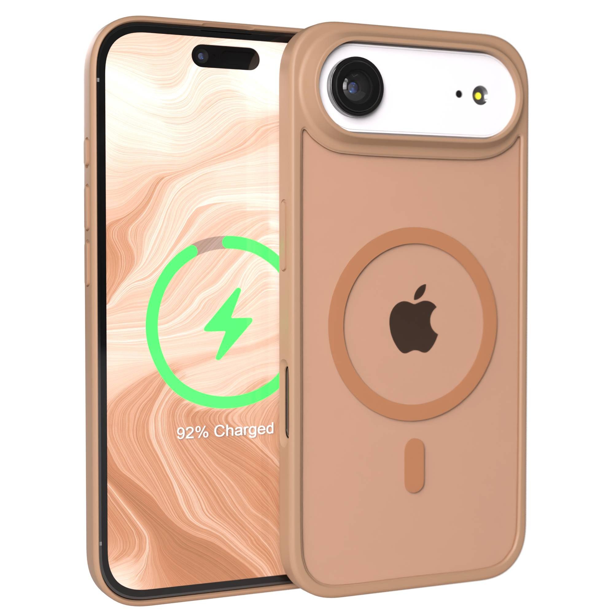 EAZY CASE Handyhülle Outdoor Case MagSafe für Apple iPhone Air 6,5 Zoll, MagSafe Outdoor Case aus Silikon Handyhülle kratzfest Braun