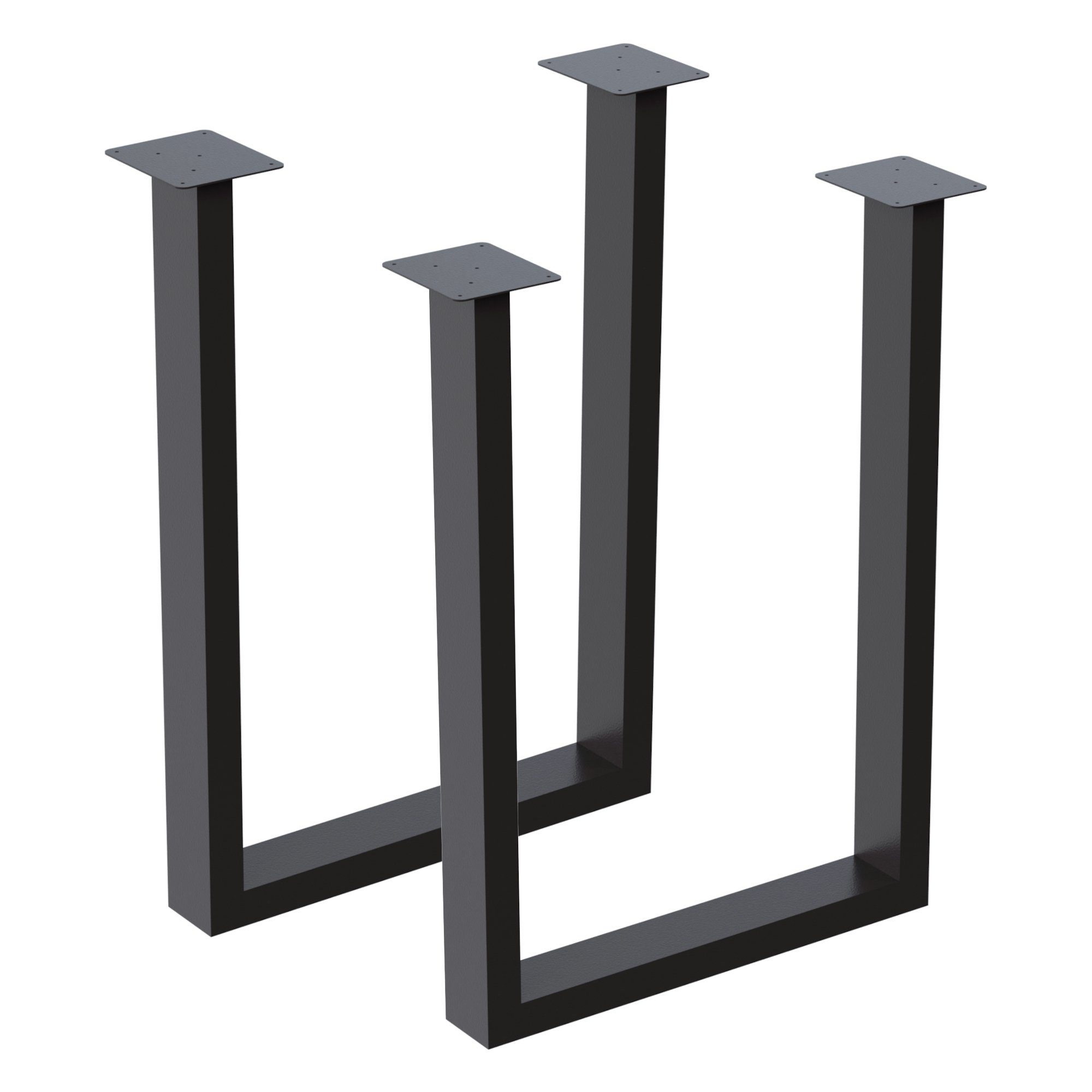 en.casa Tischgestell, »Holsted« Tischkufen 2er Set Stahl 40 x 28 cm Schwarz, matt
