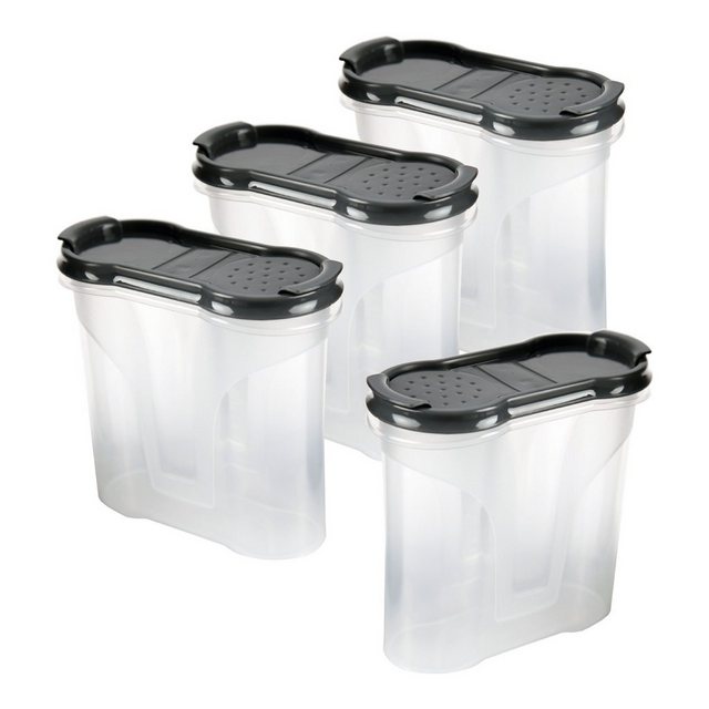 Bestlivings Gewürzbehälter Vorratsdose 300ml, Kunststoff, (4-tlg., 300 ml), Schüttdose für Gewürze, Vorratsbehälter Set – Frischhaltedosen