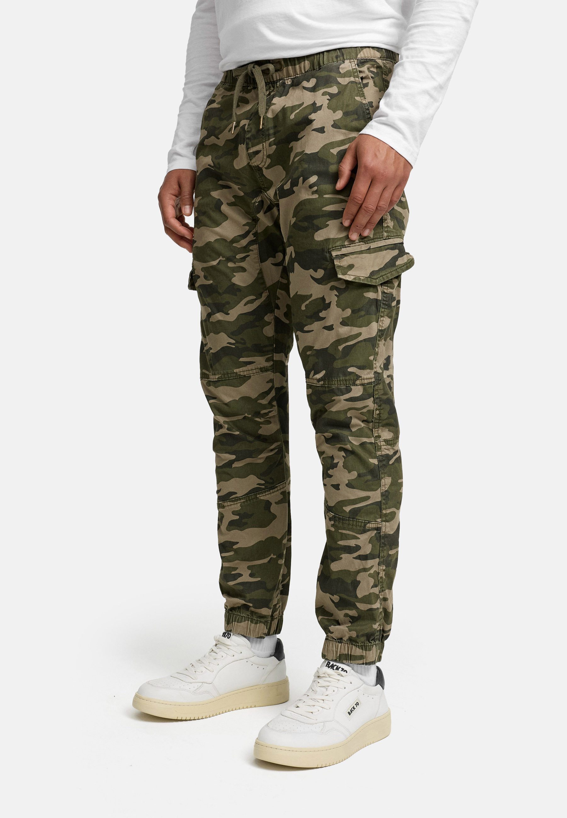 Indicode Stoffhose Herren INPillus Jogger-Pant mit elastischem Bund und Kordelzug