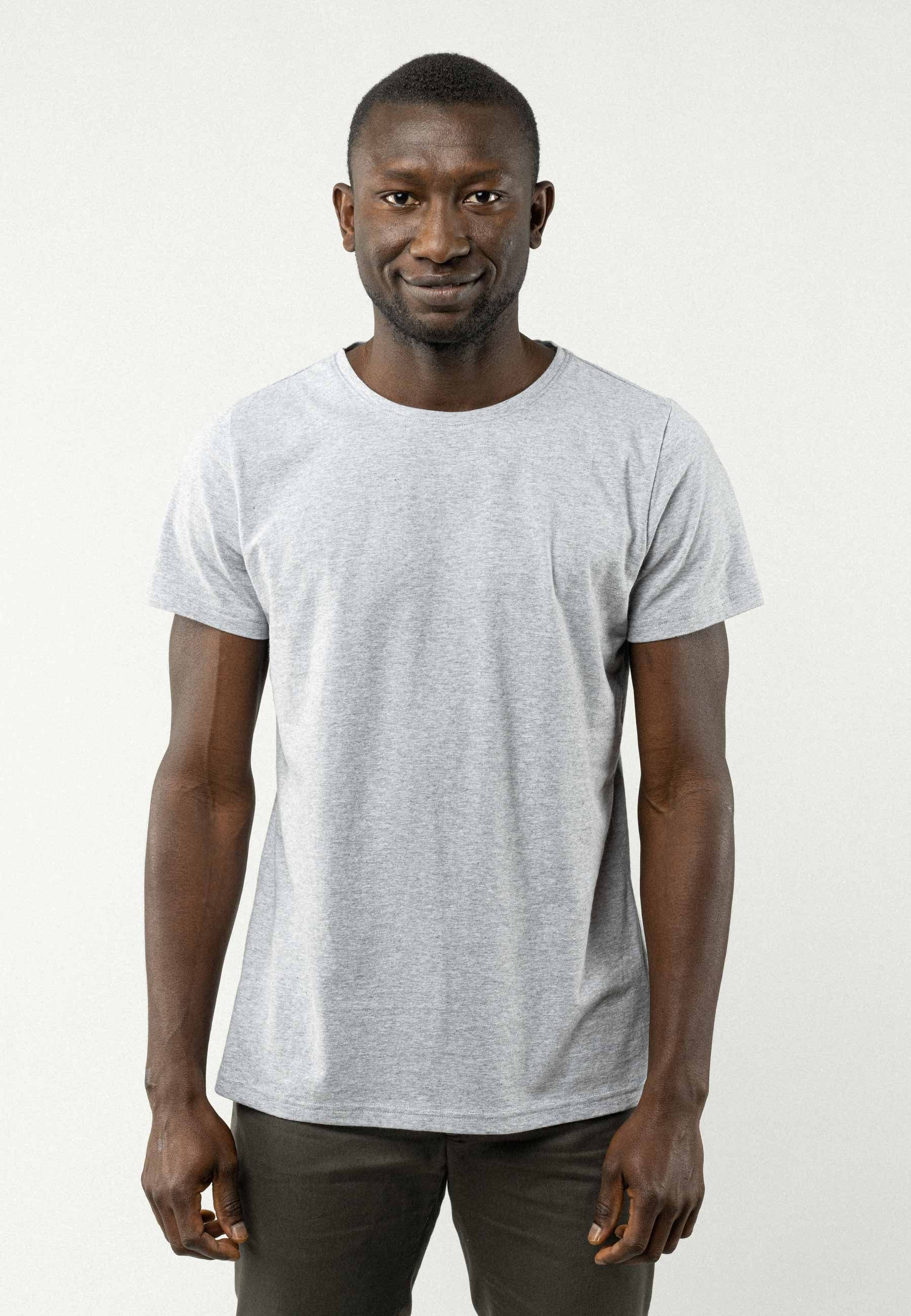 MELA Kurzarmshirt T-Shirt Basic grau-melange