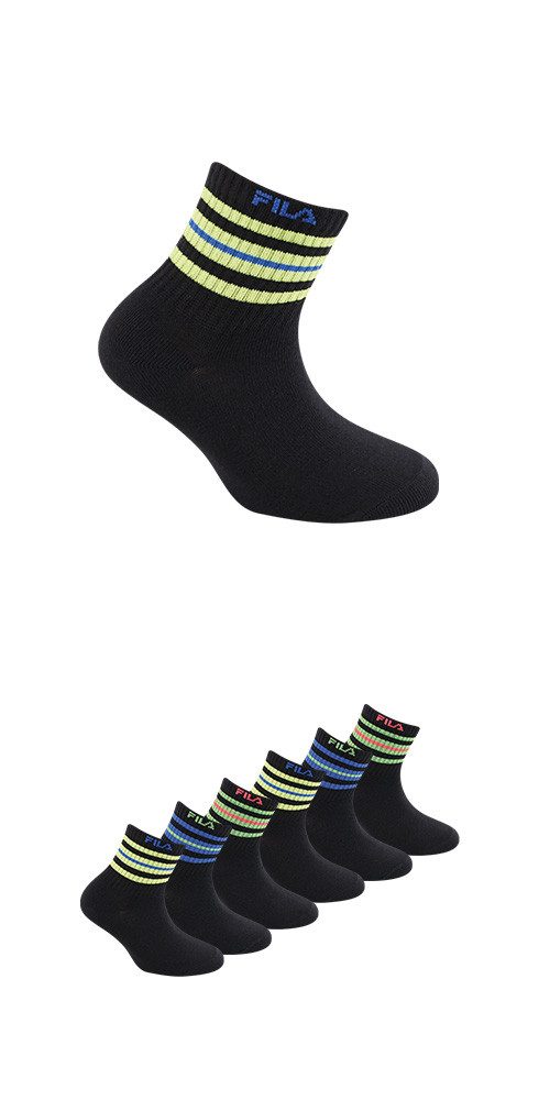 Fila Kurzsocken (6 Paar) Cotton-Mix, mit Rippenbündchen