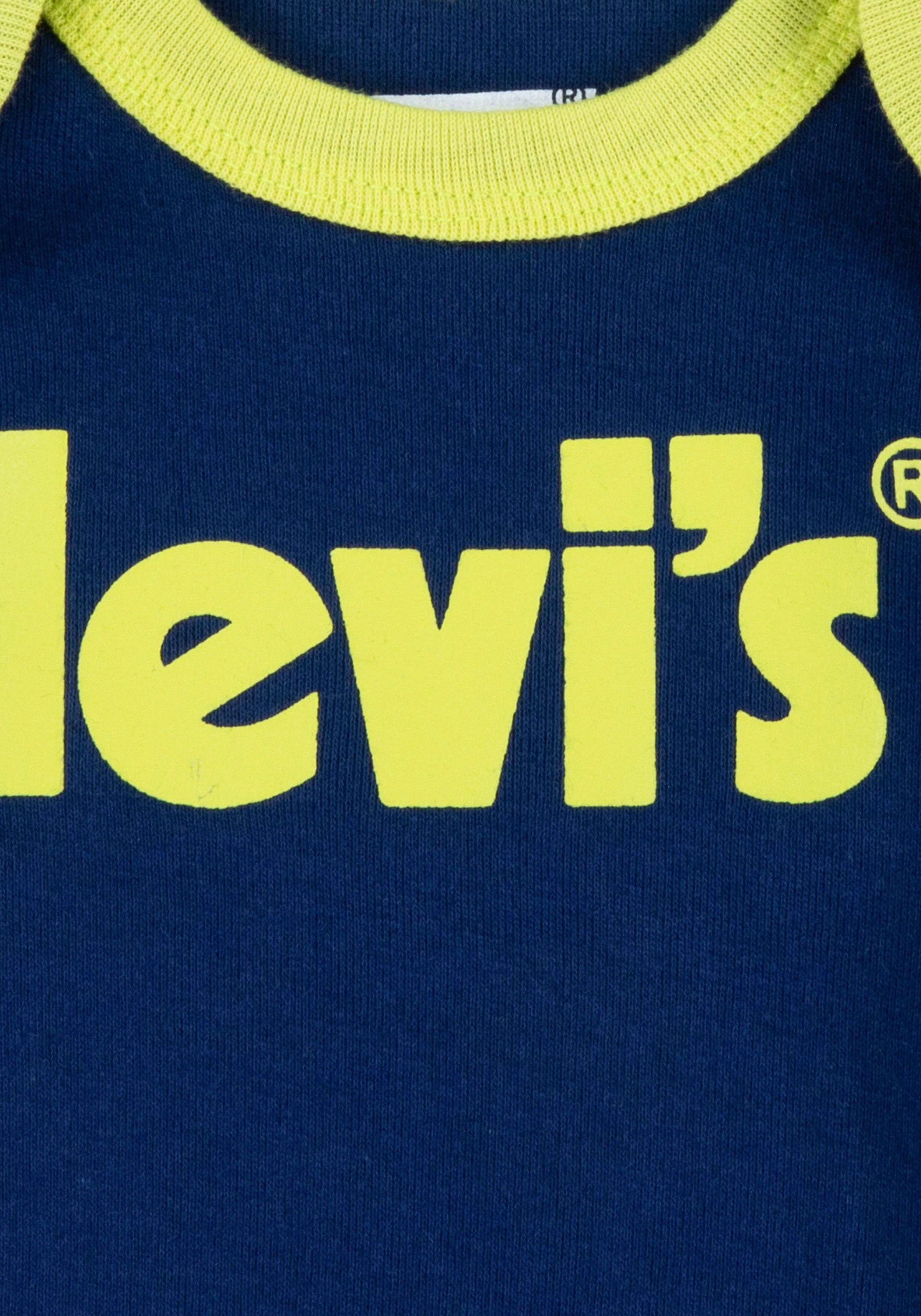 Levi's® Kids Kurzarmbody Neugeborenen-Geschenkset blau-gelb UNISEX 3-tlg) (Set