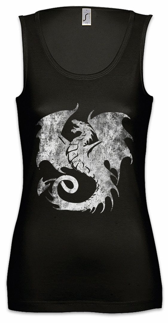Tanktop Dragon V Ärmelloses Damen T-Shirt Drache Fantasy Tattoo Monster