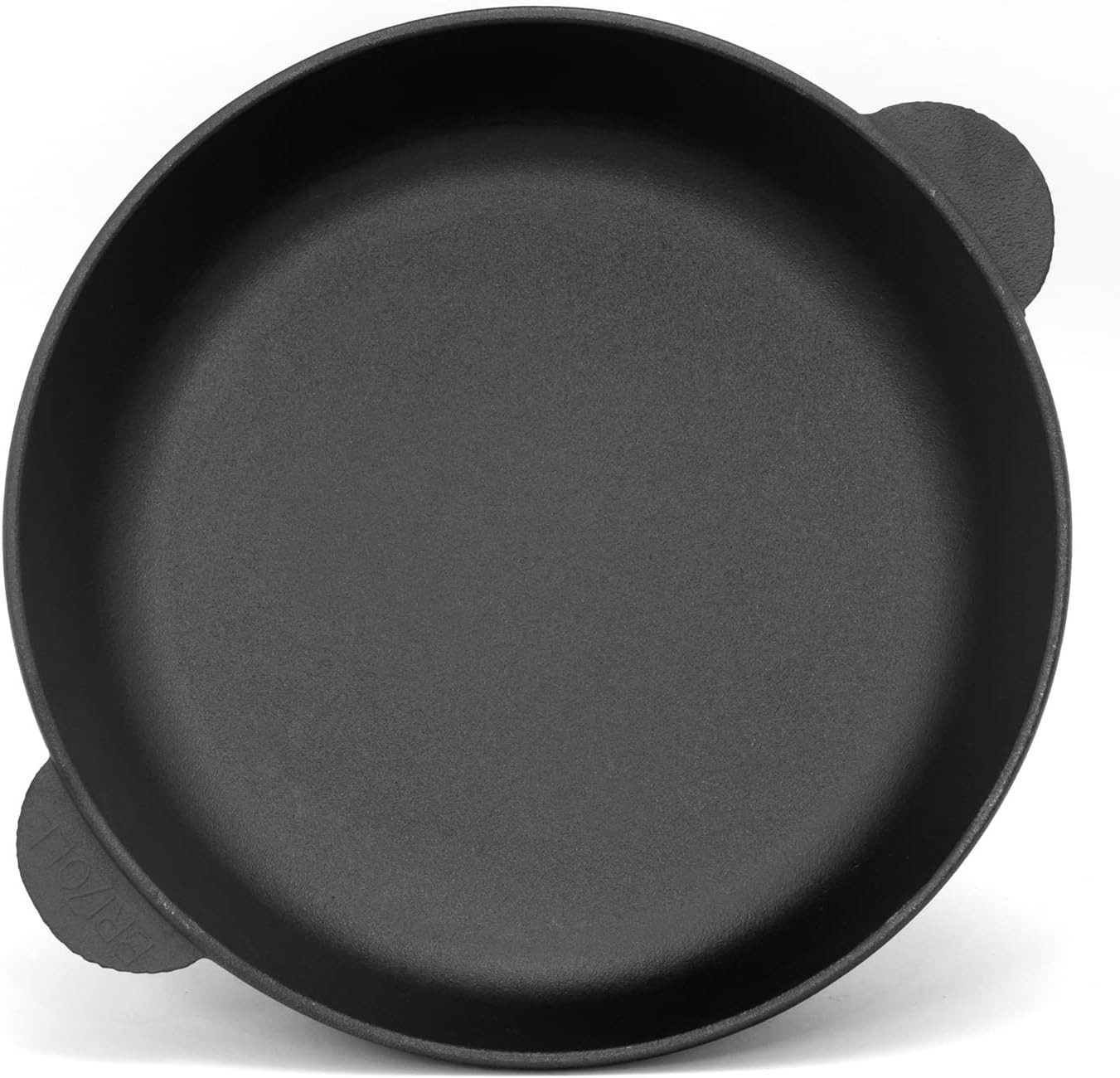 BIG-PAN Schmortopf Ø28 cm Schmorpfanne Gusseisen mit zwei Griffen Bratpfanne Induktion, Gusseisen