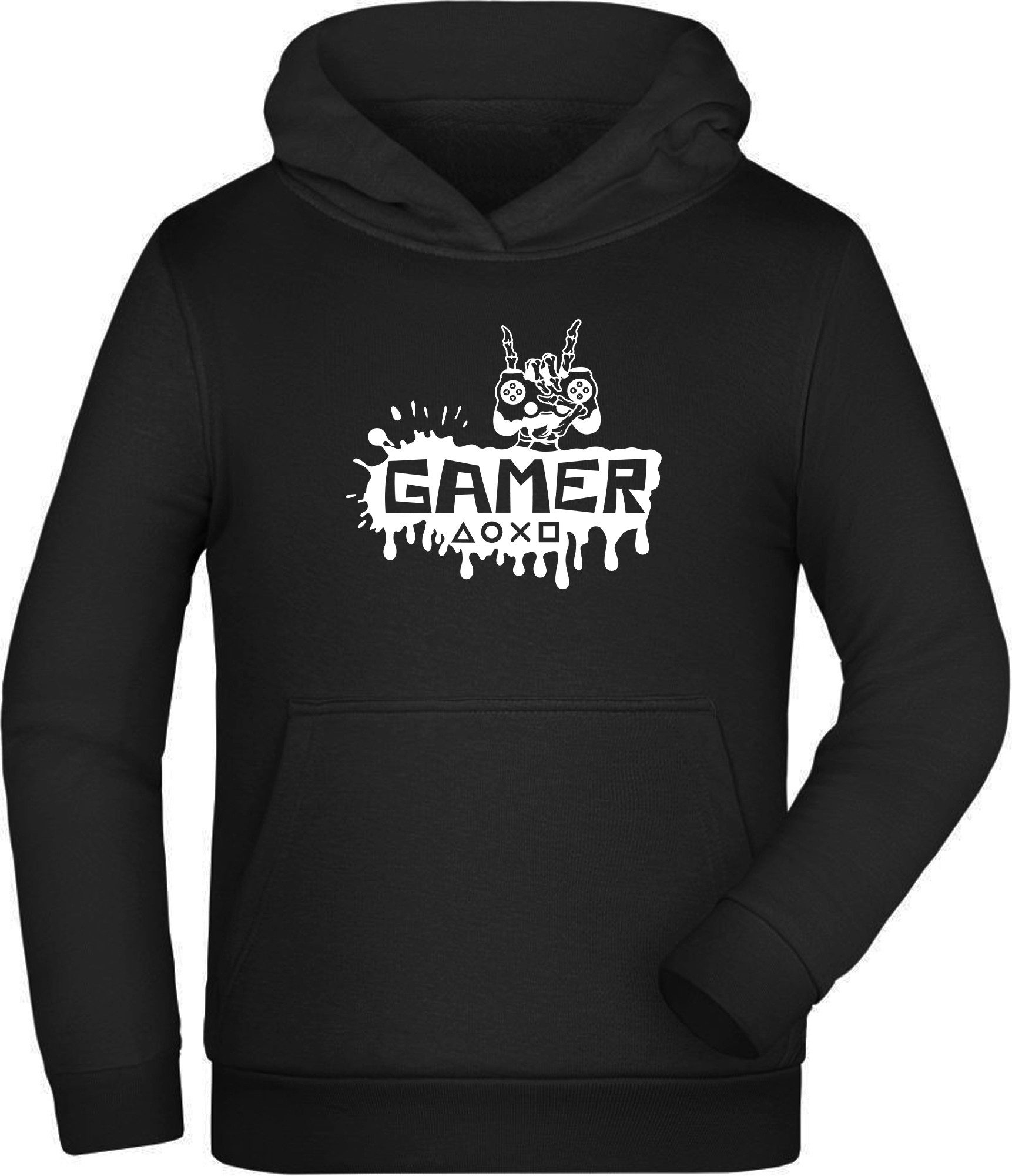 MyDesign24 Hoodie Kinder Kapuzen Pulli - Gamer Hoodie Jungen Hoodie schwarz i1065