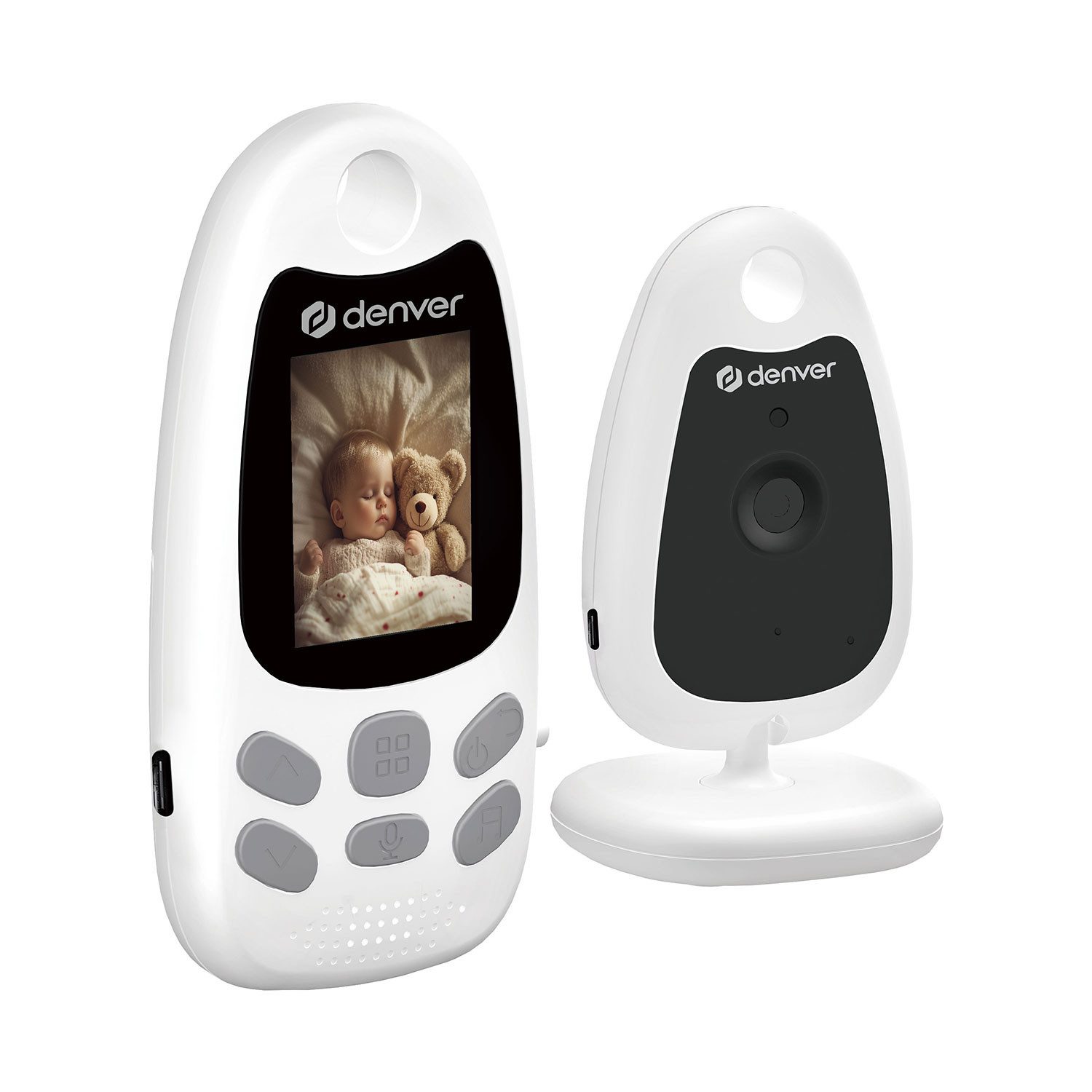 Video-Babyphone Denver BC-250 Babycam mit Monitor 2,4 GHz White Neu