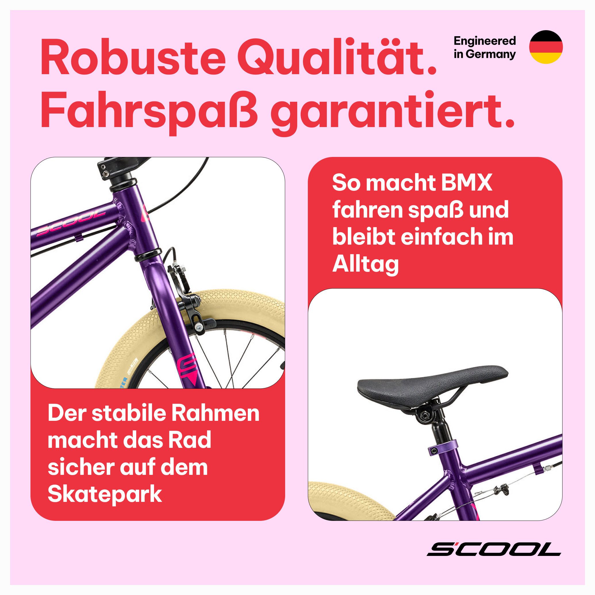 S’COOL BMX-Rad XtriX mini, Freewheel, 1 Gang, 16 Zoll