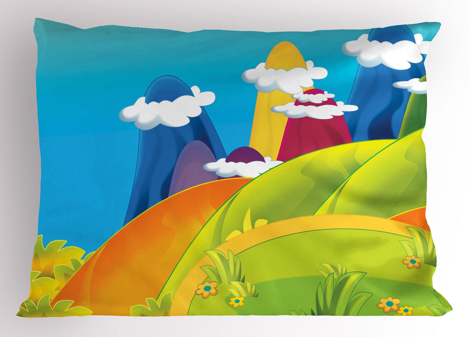 Kissenbezüge Dekorativer Standard King Size Gedruckter Kissenbezug, Abakuhaus (1 Stück), Natürliche Farbe Dreamy Berge