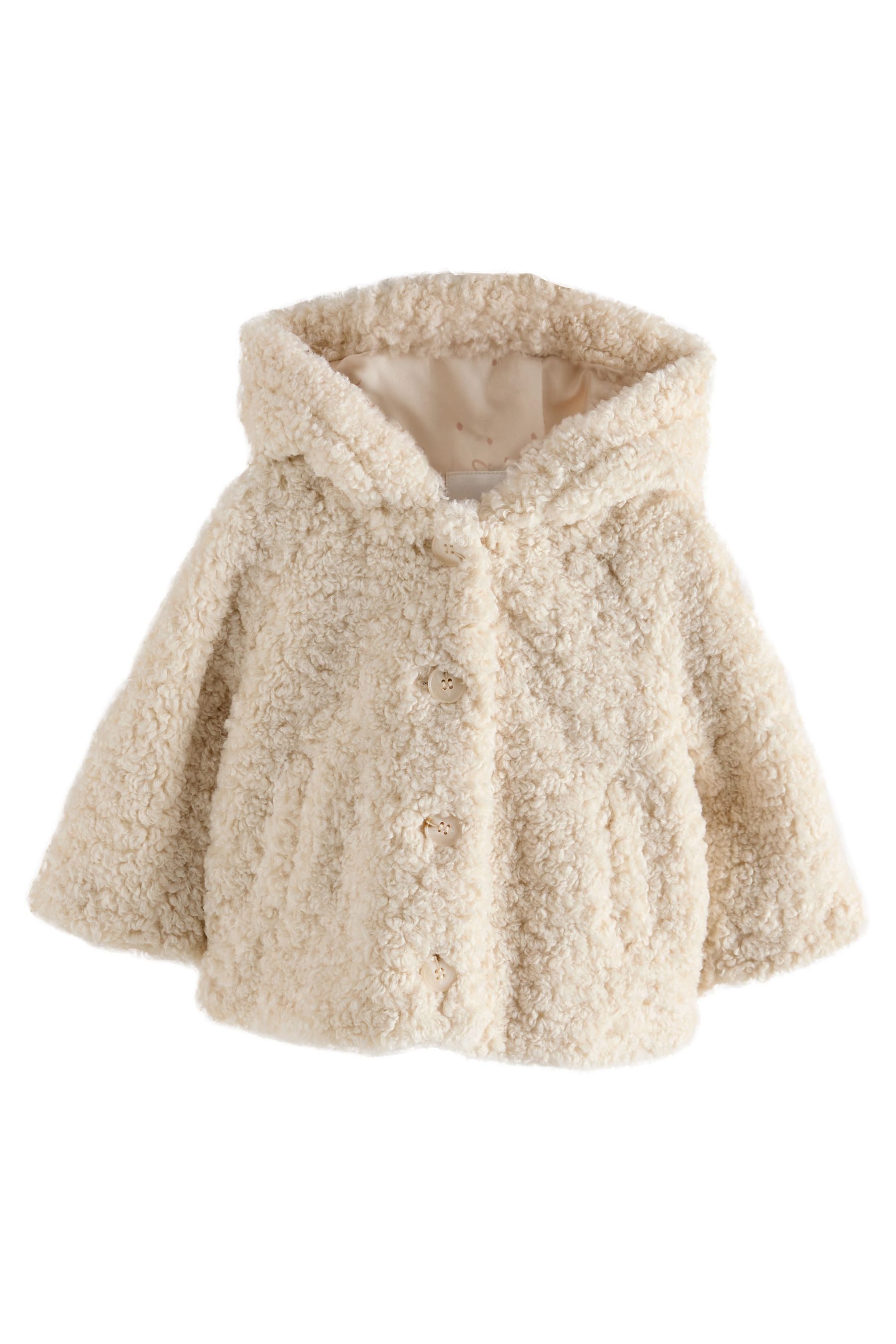 Next Fleecejacke Lange Teddyfell-Jacke mit Kapuze günstig online kaufen
