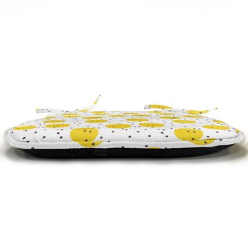 Abakuhaus Stuhlkissen Dekoratives wasserfestes Kissen mit Riemen für Küchensitze, Gelb und Weiß große Kreise