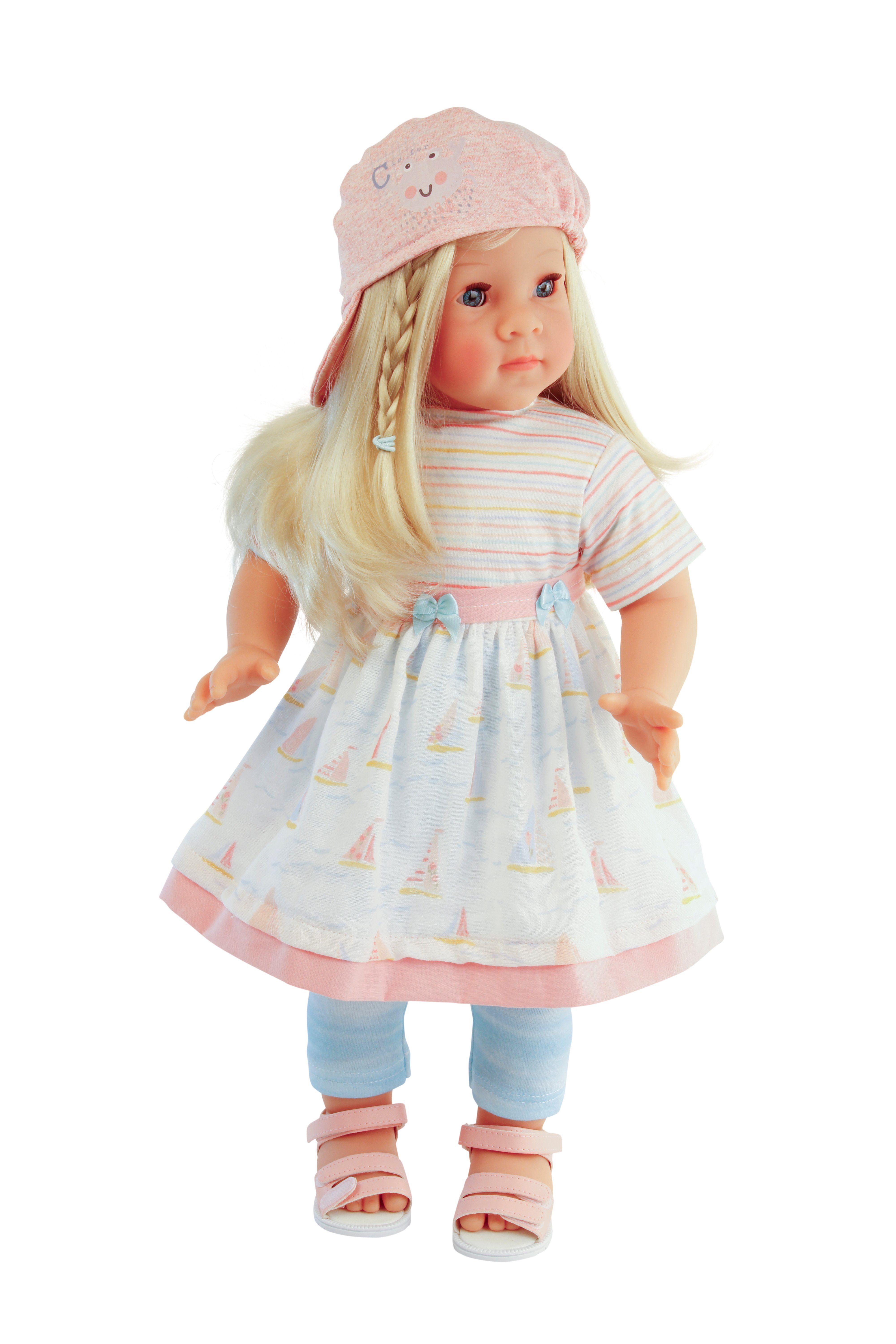 Stehpuppe Schildkröt Stehpuppe Elli 52cm Mal (blonde Haare, blaue Schlafaugen