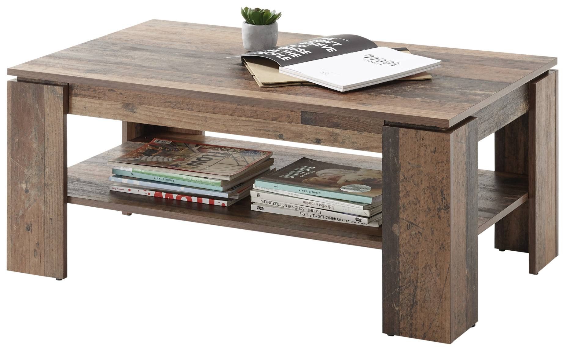 Bega Consult Couchtisch Couchtisch HARRISON 100 x 60 cm mit Schublade in Old Wood Vintage