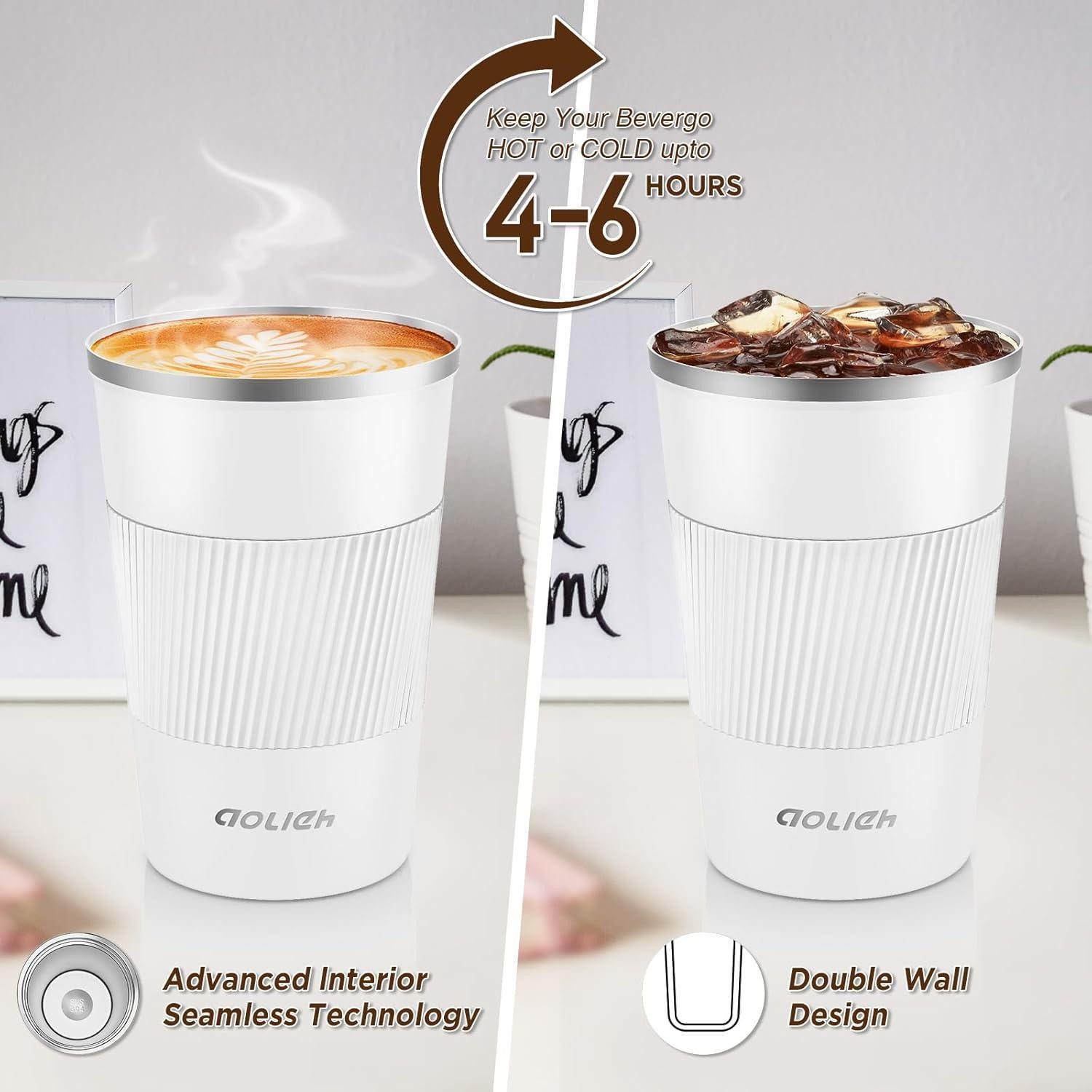 LuxusKollektion Thermobecher Thermobecher Kaffeebecher Auslaufsicher Edelstahl Isolierbecher 380ml