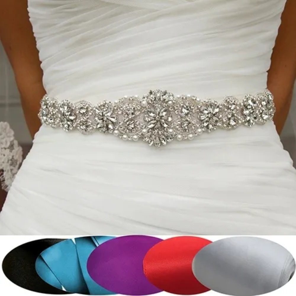 Rutaqian Taillengürtel Taillengürtel,Strass Brautschärpe Taillengürtel für Hochzeitskleid Marineblau