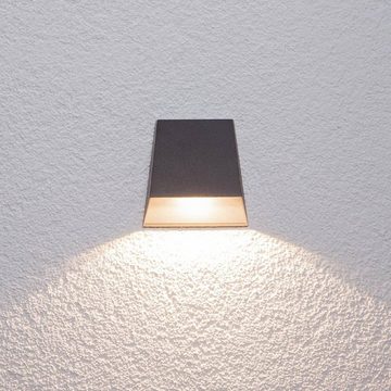 Lucande LED Außen-Wandleuchte Hanno, LED-Leuchtmittel fest verbaut, warmweiß, Aluminium, Kunststoff, grafit, 1 flammig, inkl. Leuchtmittel