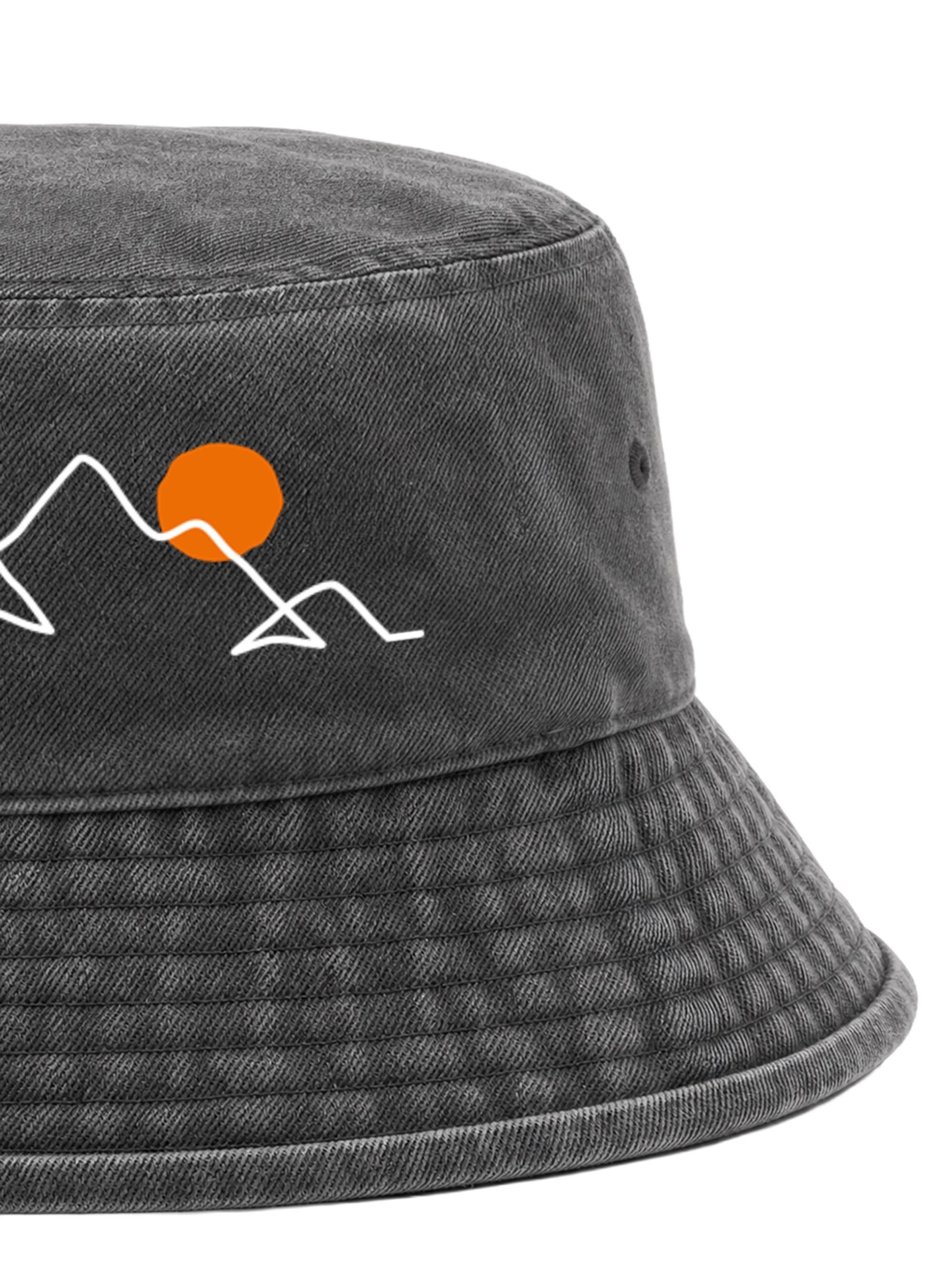 Neverless Fischerhut Anglerhut mit Print Berg Linie Bucket Hat Baumwolle Neverless® – Bild 4 von 5