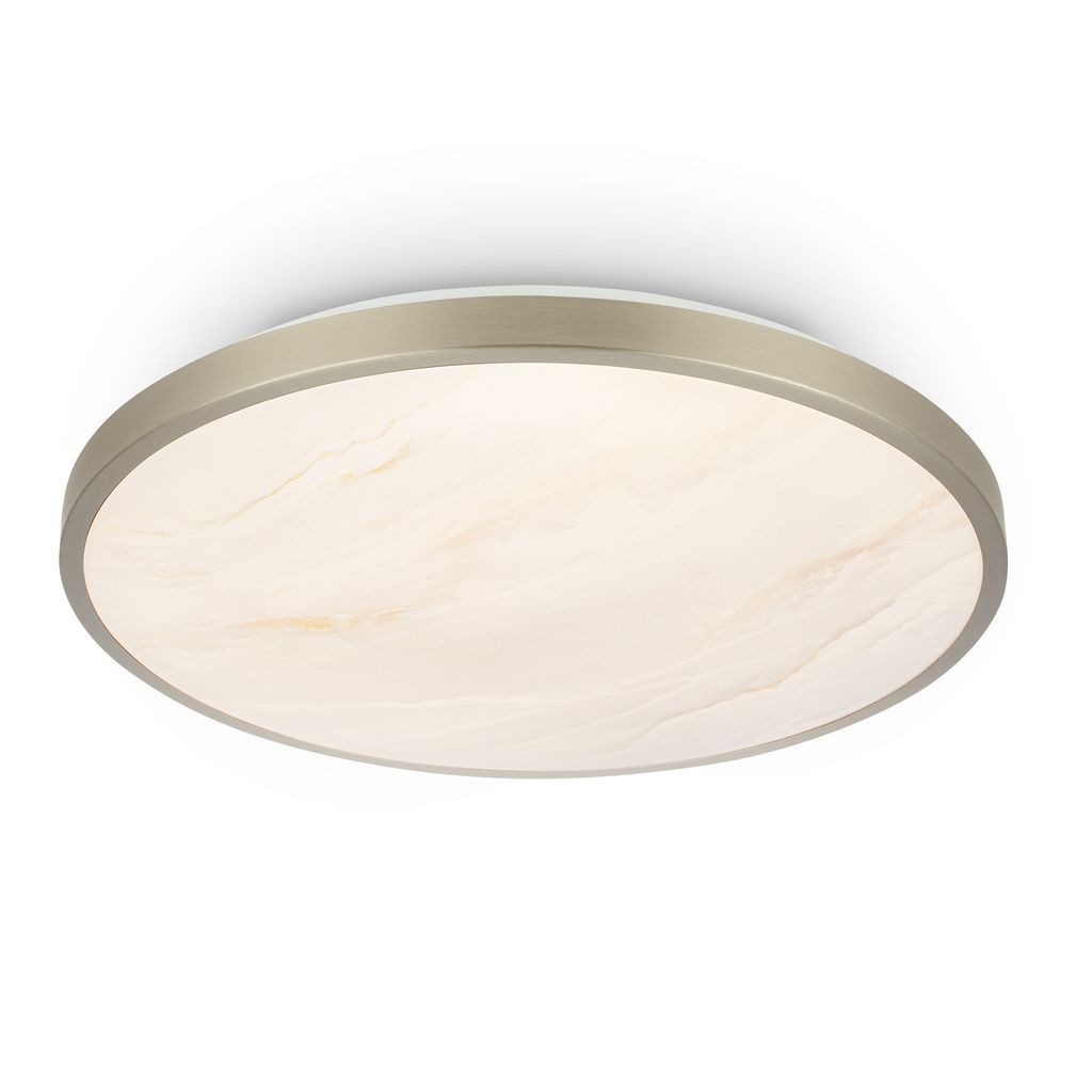 Briloner Leuchten LED Deckenleuchte LED Deckenlampe Dekorblende Alabaster Design, LED fest integriert, 3000K - Warmweiß, 33x6 cm, Wohnzimmer, Schlafzimmer, Flur, Küche
