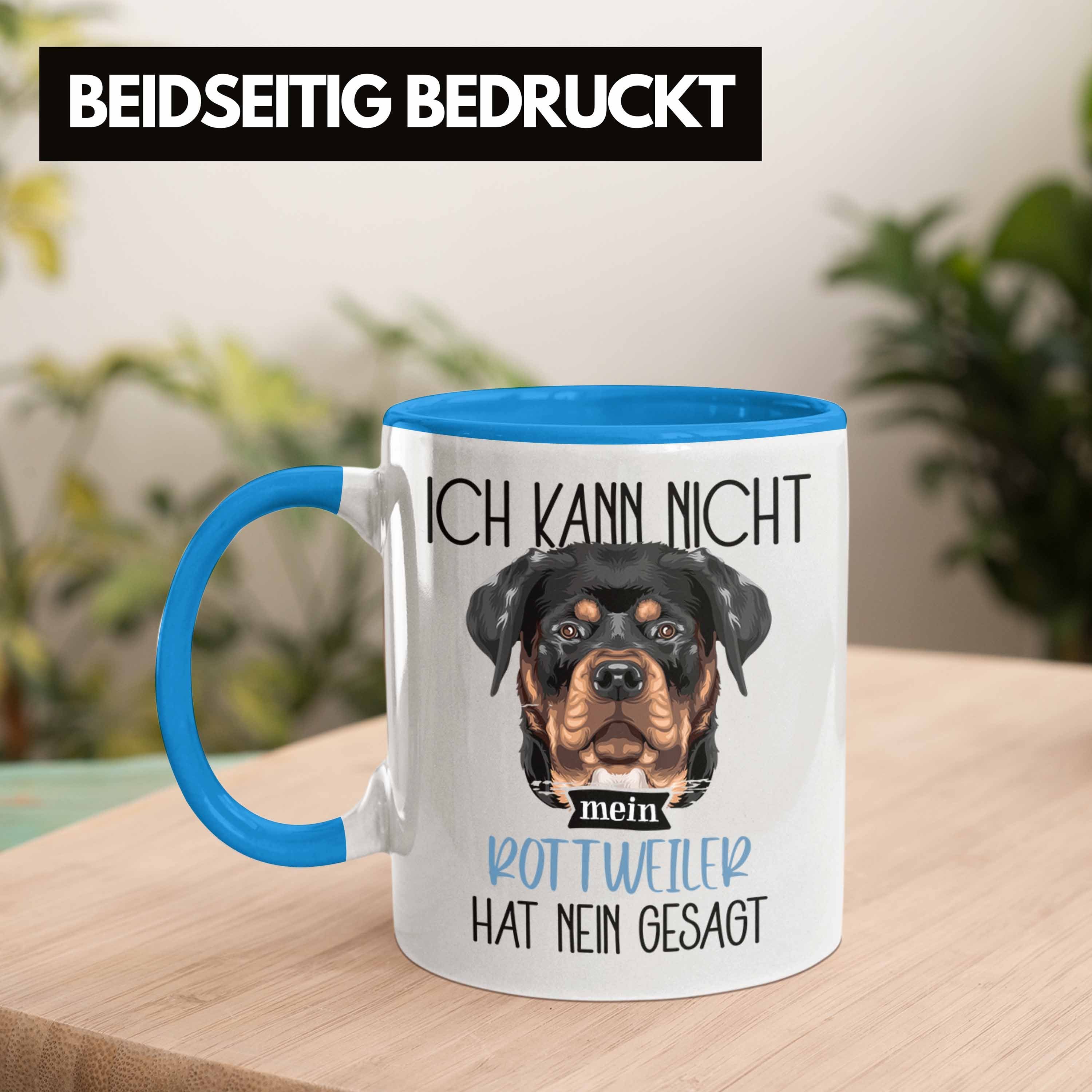 Trendation Tasse Rottweiler Besitzer Tasse Blau Ka Lustiger Spruch Geschenk Geschenkidee Ich