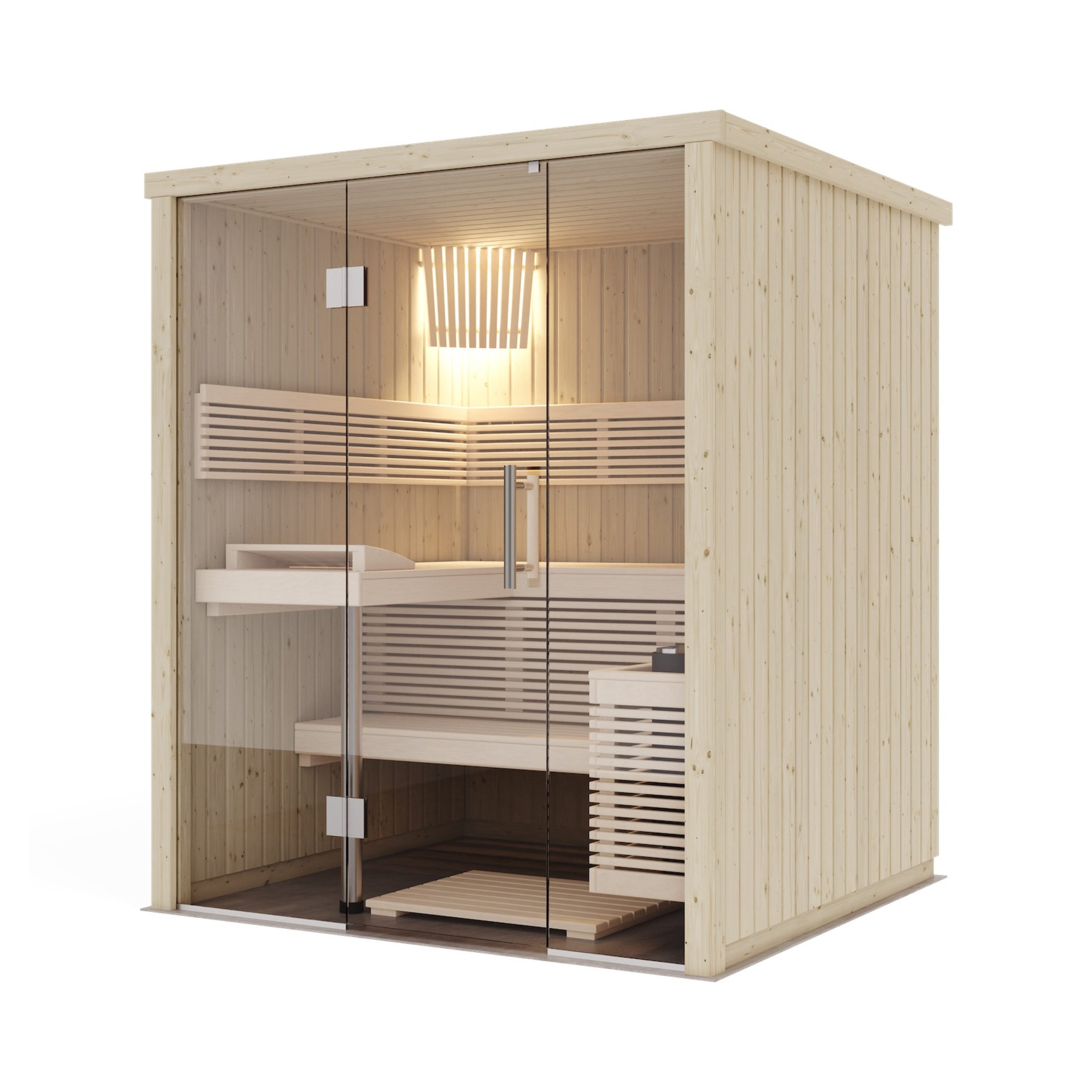 HARVIA Sauna Harvia Panorama Mini Elementsauna aus Fichte Saunakabine ca.