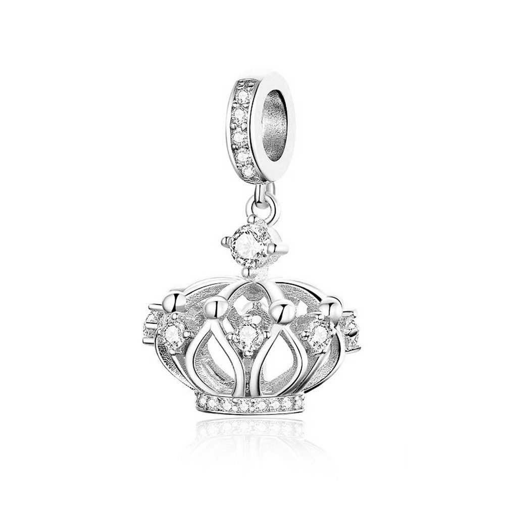 Bead Krone der Kaiserin Anhänger für Charm Armband, 925er Silber, Zirkonia