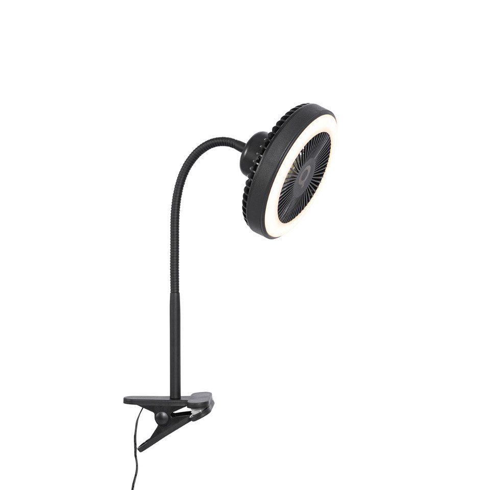 Qazqa Deckenventilator Dores, (nicht austauschbare) LED, Schwarz, Modern, S günstig online kaufen