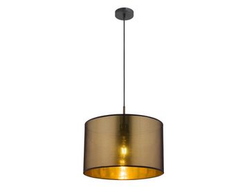 meineWunschleuchte LED Pendelleuchte, LED wechselbar, warmweiß, Designer-lampen Treppenhaus Esstisch Lampenschirme Stoff Golden, Ø40cm