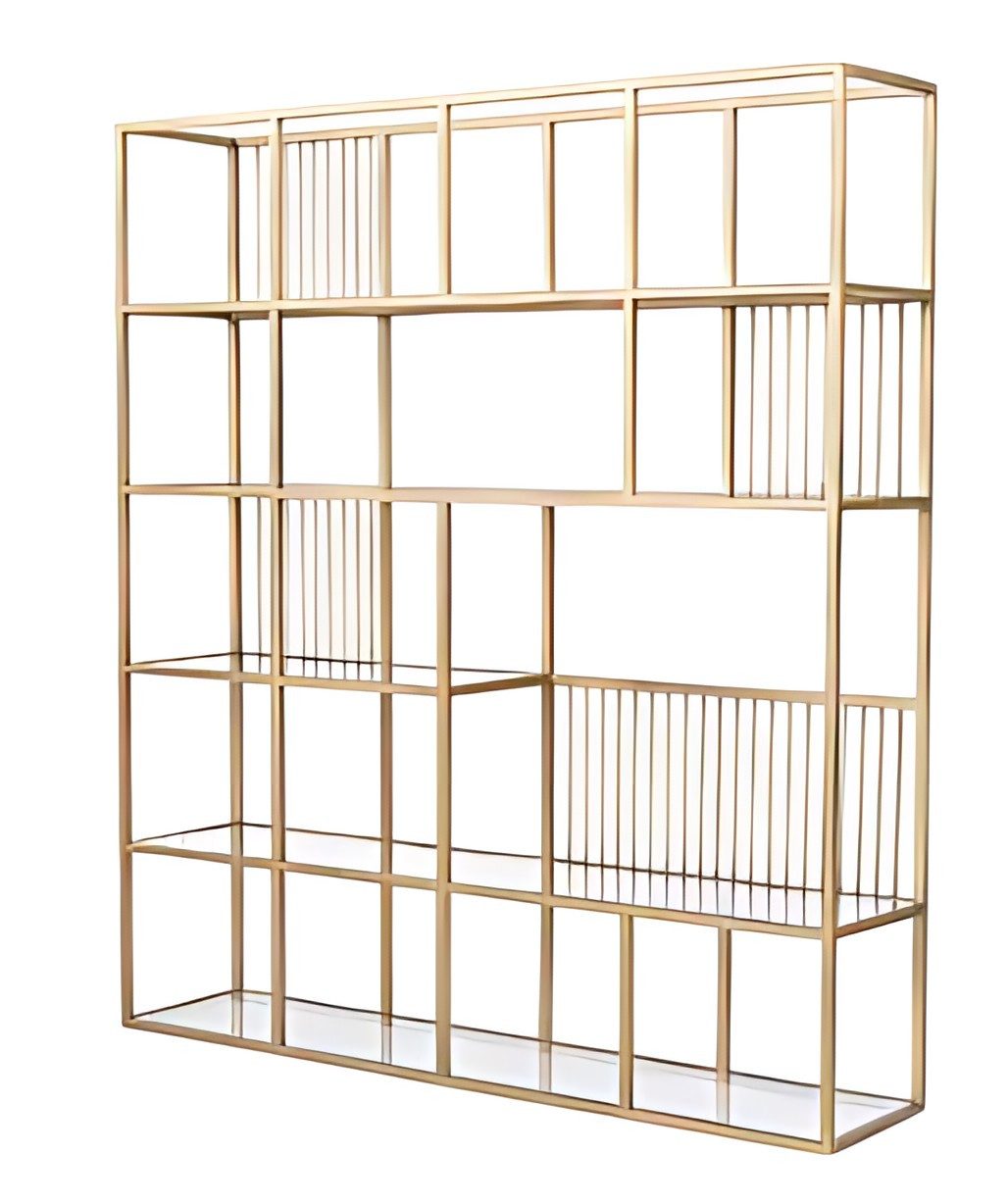 Xlmoebel Bücherregal XLMOEBEL Offenes Regal in Gold – Stilvoller Raumtrenner aus Edelstahl, 1-tlg., Made in Europa