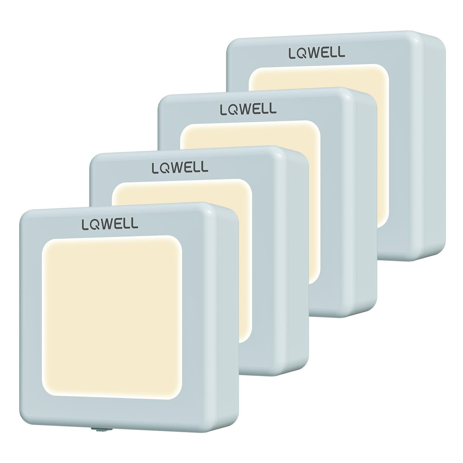 LQWELL LED Steckdosenleuchte Nachtlicht Steckdose Faltbar mit Dämmerungssensor, LED fest integriert, Nachtlampe Einstellbare Helligkeit, Automatisch Steckdosenlicht, Orientierungslicht Warmweiß, Bewegungsmelder, 1/2/3 Stück LED Nachtlicht Kinder