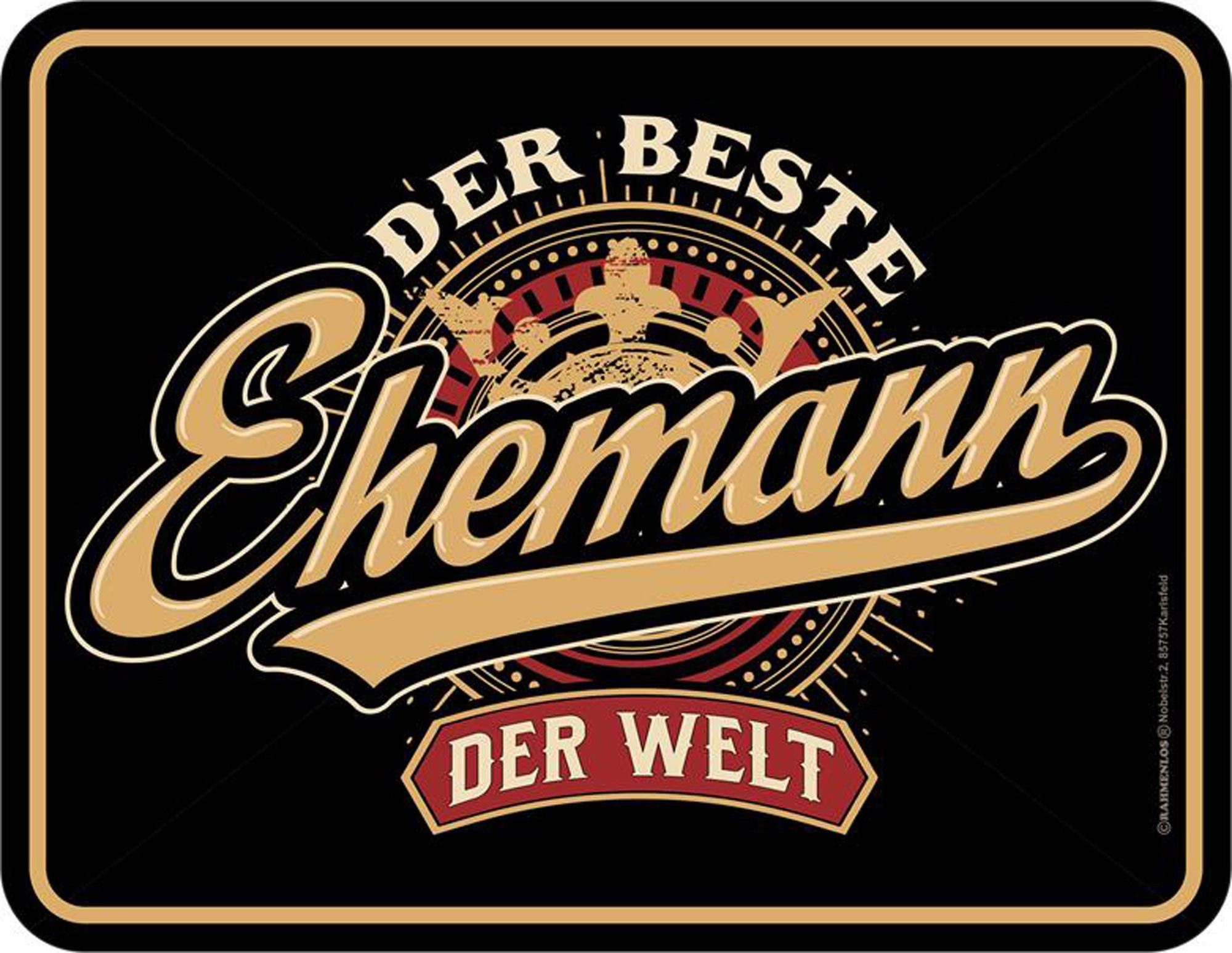 Metallschild Ehe - Fun-Schilder - beste Ehemann der Welt